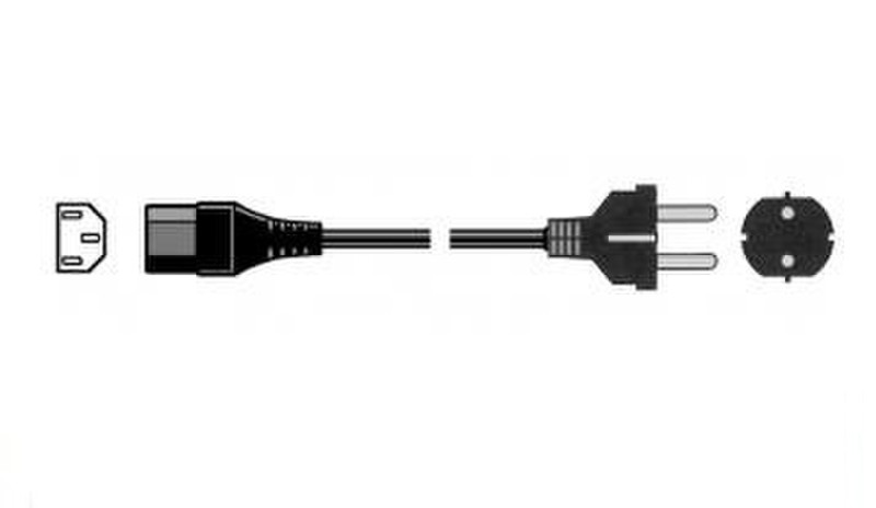 G&BL CEEE7/4/C14, M/F CEE7/4 Schuko C14 coupler Black power cable