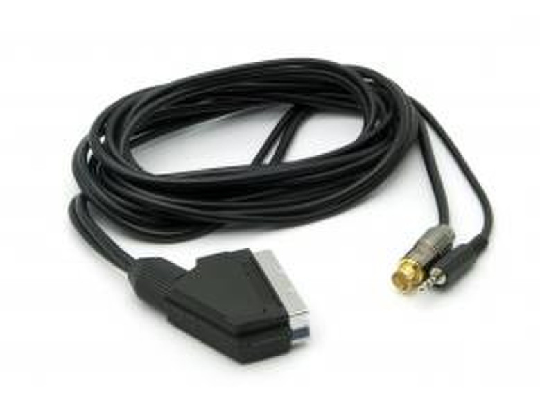 G&BL 2 m, SCART/S-Video+3.5 mm, M/M 2m SCART (21-pin) S-Video (4-pin) + 3.5mm Black,Silver video cable adapter