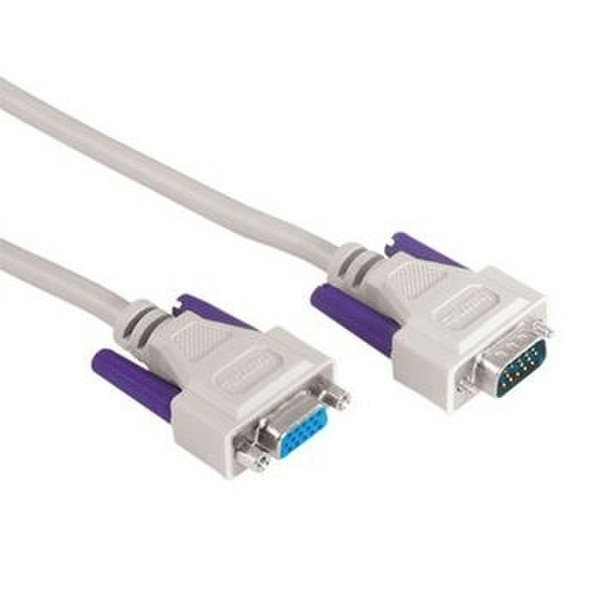 Hama Monitor VGA Ext. Cable, 15-pin HDD Male Plug - 15 pin HDD Female Jack 1.8м VGA (D-Sub) VGA (D-Sub) Серый VGA кабель