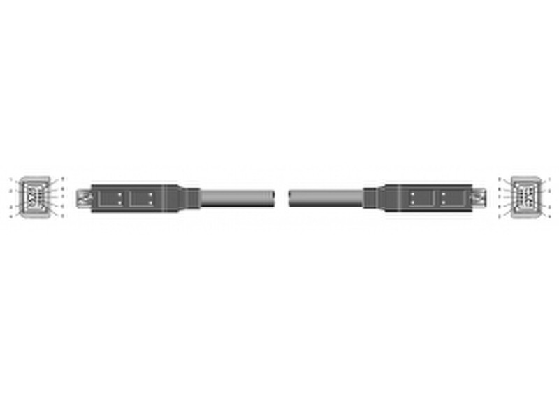 G&BL HSF2154 9-p 9-p Серый FireWire кабель