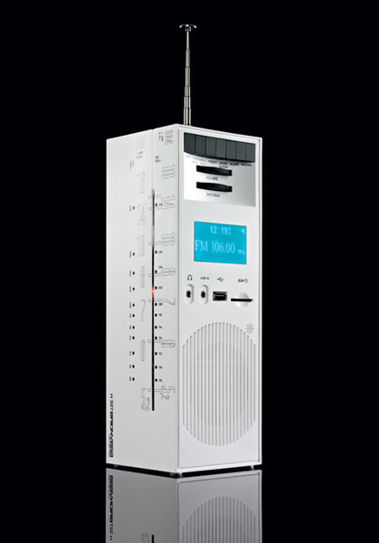 Brionvega RR327 Uhr Digital Weiß Radio