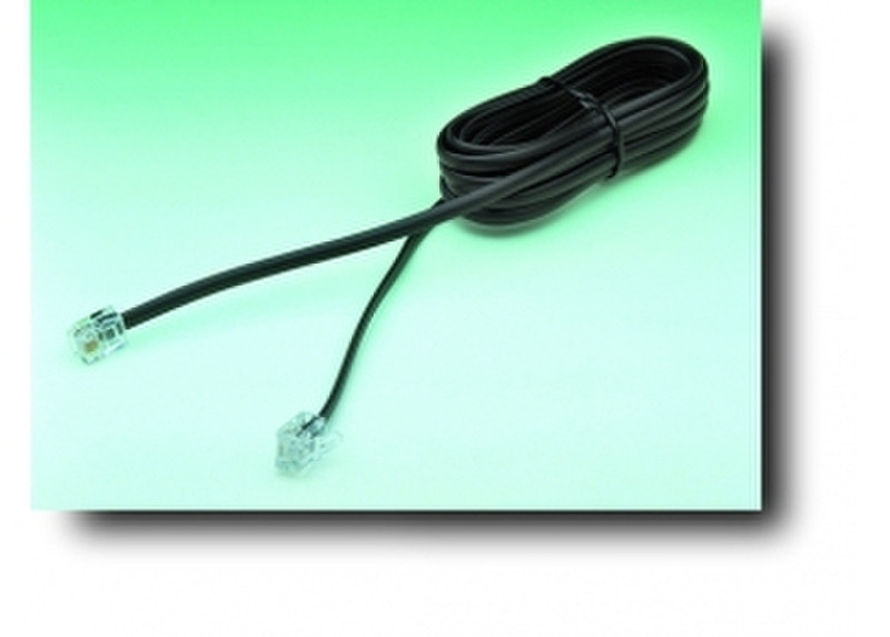 G&BL 10 m, 6P/4C - 6P/4C, M/M 10m Black telephony cable