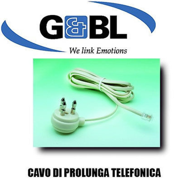 G&BL TC715 2м Белый телефонный кабель