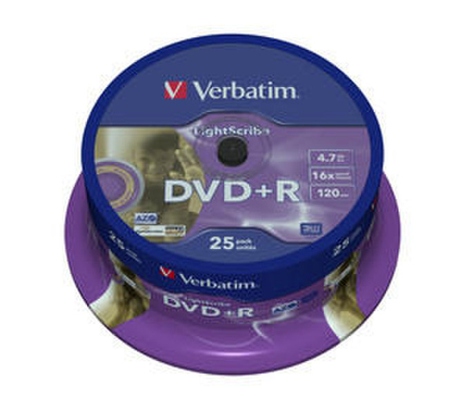 Verbatim DVD+R LightScribe V1.2 4.7GB DVD+R 25pc(s)