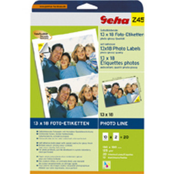 Geha 13 x 18 self-adhesive photo labels Gloss 10 sheets фотобумага