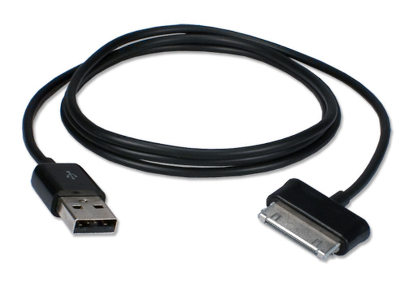 QVS USB & Sync, 1m 1m USB A Samsung 30-p Black