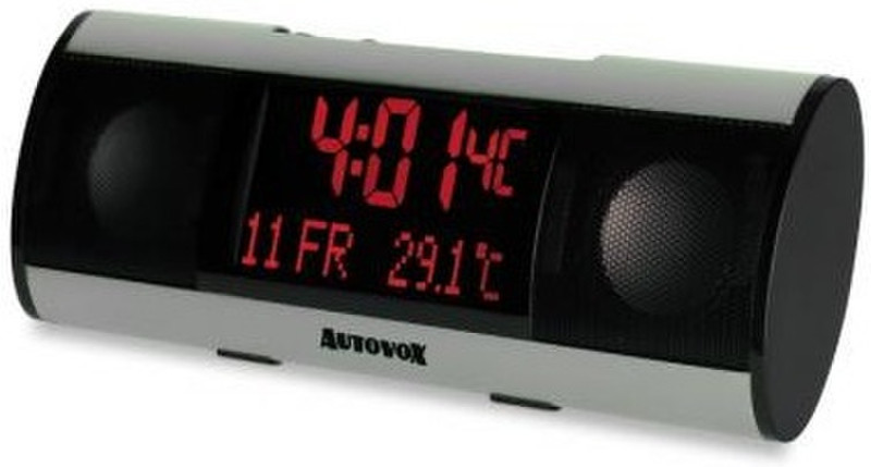 Autovox DP600USBS Uhr Schwarz, Silber Radio