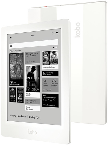 Kobo AURA HD 6.8Zoll Touchscreen 4GB WLAN Weiß eBook-Reader