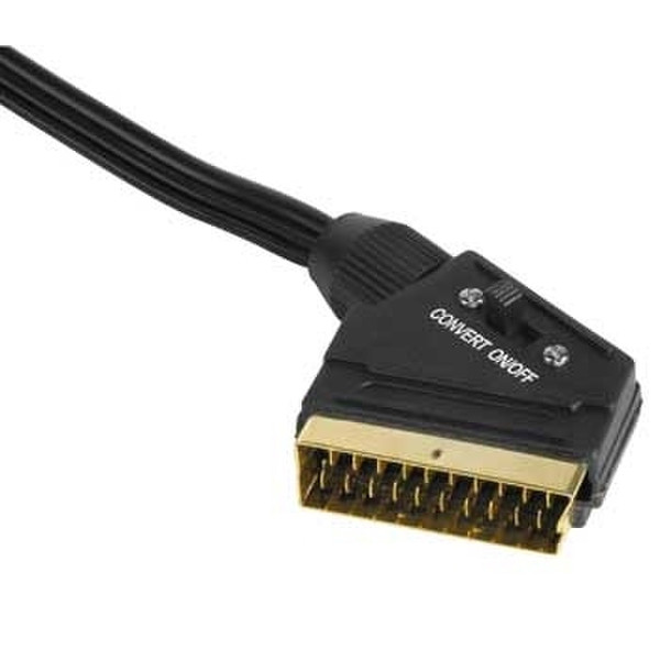 Hama Universal PC-TV Connection Cable, 3.0 m 3m SCART (21-pin) S-Video (4-pin) Schwarz