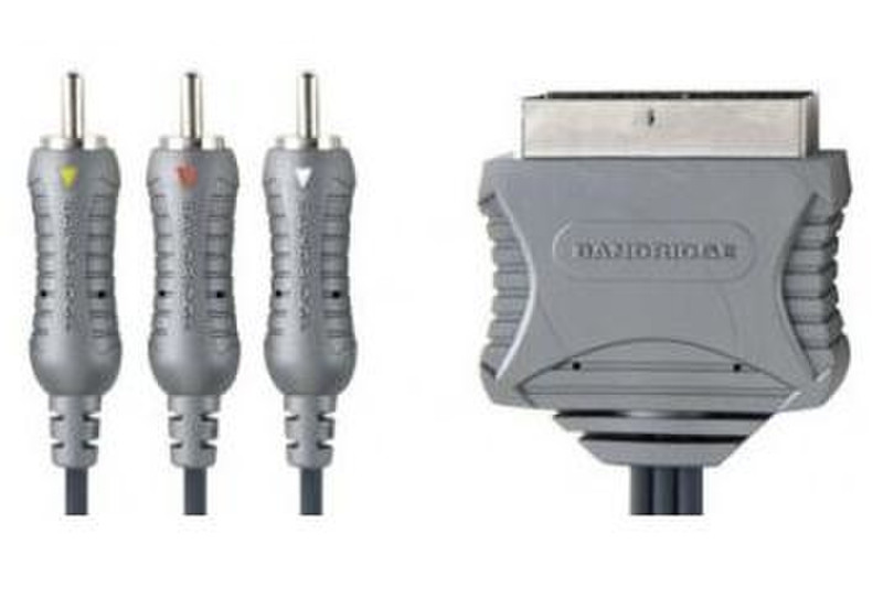 Bandridge VL7542 1.5m SCART (21-pin) 3 x RCA Grau Videokabel-Adapter