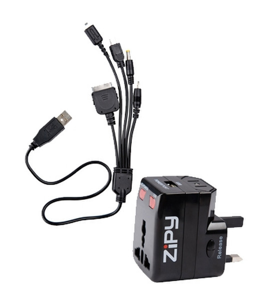 ZipyLife CA400 Для помещений Черный зарядное для мобильных устройств
