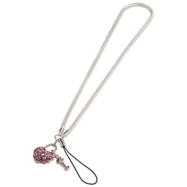 Hama Camera Hand Strap made of metal with pink key heart