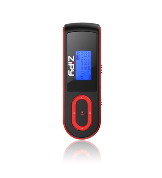 ZipyLife Guppy MP3 4GB Schwarz, Rot