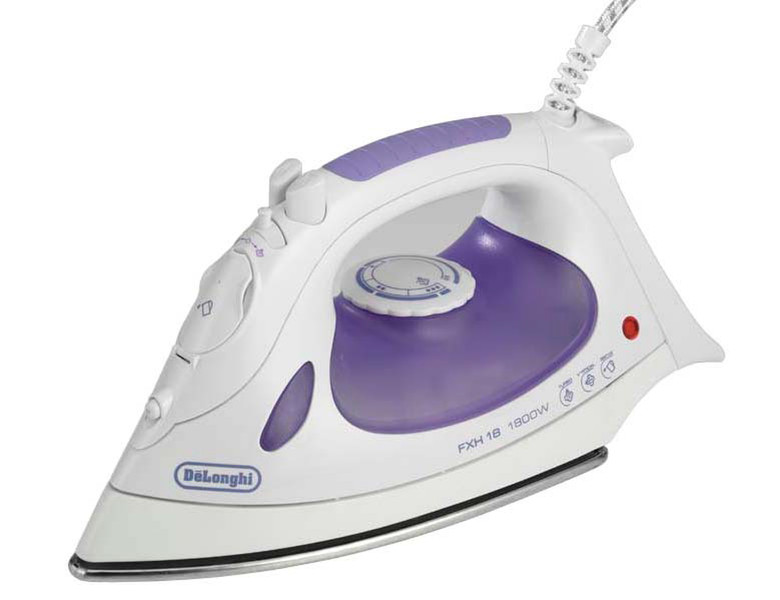 DeLonghi FXH 18 Dry & Steam iron Stainless Steel soleplate 1800W Violet,White iron