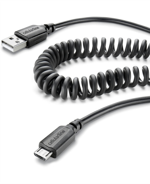 Cellularline USBDATACOIMICROUSB USB A Micro-USB B Schwarz USB Kabel