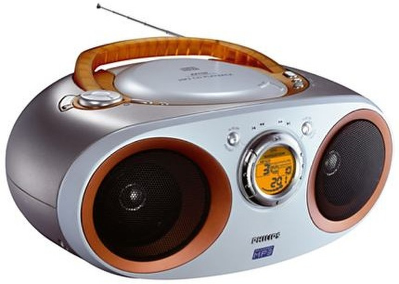 Philips AZ1150/00 Цифровой 3.2Вт Оранжевый, Cеребряный CD радио