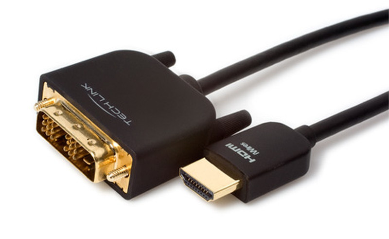 Techlink DVI/HDMI, 2.0m 2m DVI HDMI Schwarz