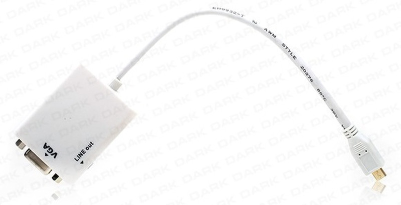 Dark Micro-HDMI - VGA M/M Micro-HDMI VGA (D-Sub) Белый адаптер для видео кабеля