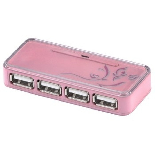 Hama USB Hub EMERGING 1:4 Pink Schnittstellenhub
