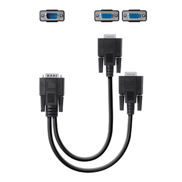 Belkin F2CM038B01 0.305m VGA (D-Sub) 2 x VGA (D-Sub) Schwarz VGA-Kabel