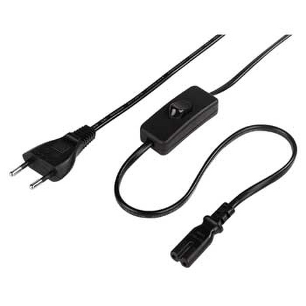 Hama Mains Cable with ON / OFF Switch, 2m 2m Schwarz Stromkabel