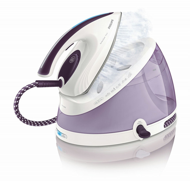 Philips PerfectCare Aqua GC8636/02 2400W 2.2L SteamGlide soleplate Violet,White steam ironing station