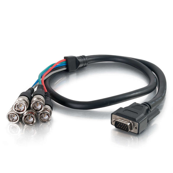 C2G HD15 - RGBHV m/m 0.91m 0.91m VGA (D-Sub) 5 x BNC Schwarz Videokabel-Adapter