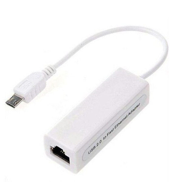 4XEM 4XMICROUSBENET Micro USB RJ-45 Weiß Kabelschnittstellen-/adapter