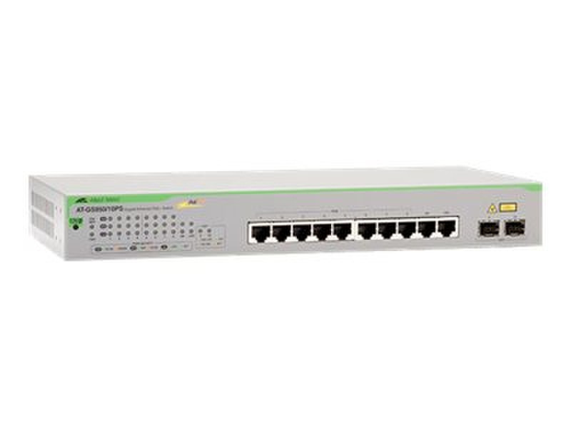 Allied Telesis AT-GS950/10PS gemanaged Gigabit Ethernet (10/100/1000) Energie Über Ethernet (PoE) Unterstützung Grün, Grau
