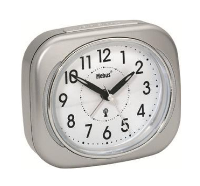 Mebus 25396 Mechanical table clock Rectangular Silver table clock