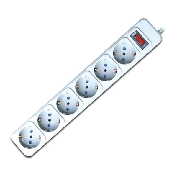 Techmade SL3006 6AC outlet(s) White power extension