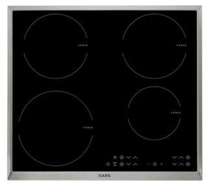 AEG HK634201XB Встроенный Electric hob Черный, Нержавеющая сталь плита