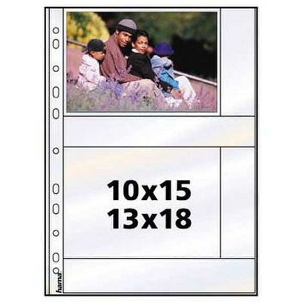 Hama Photo sleeves for ring-binder albums A4, Clear, 10 x 15 cm Transparent photo album