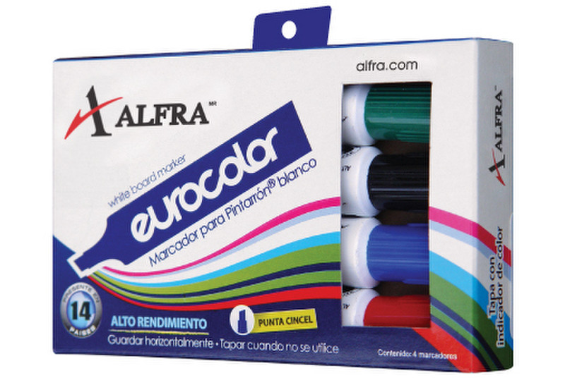 Alfra 2083 Черный, Синий, Серый, Красный 4шт маркер