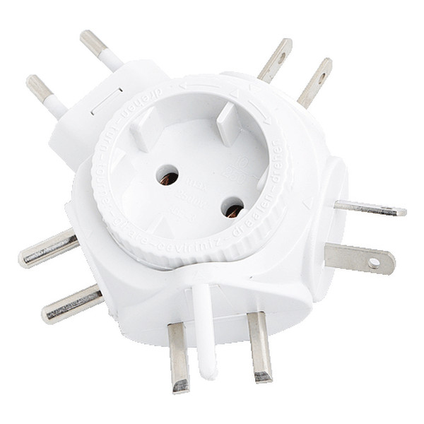 LogiLink PA0054 Typ C (Euro-Stecker) Universal Weiß Netzstecker-Adapter