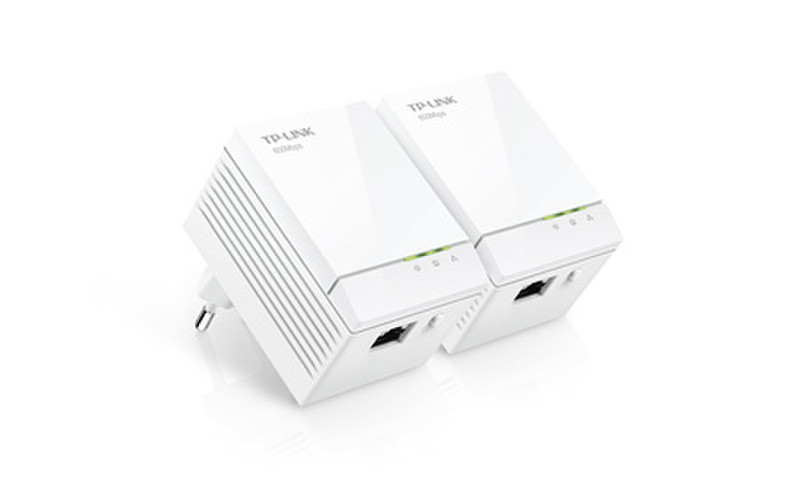TP-LINK AV600 300Mbit/s Eingebauter Ethernet-Anschluss Weiß 2Stück(e) PowerLine Netzwerkadapter