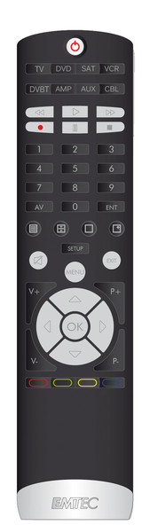 Emtec 8in1 H6 Press buttons Black remote control