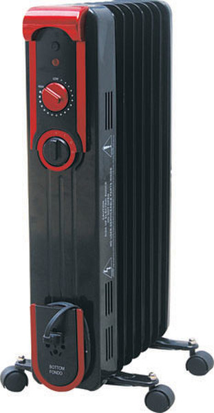 World Marketing of America EOF261 Floor 1500W Black,Copper Radiator electric space heater