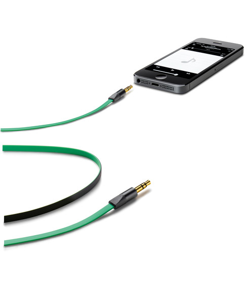 Cellularline APLOCUSTA4 1m 3.5mm 3.5mm Schwarz, Grün Audio-Kabel