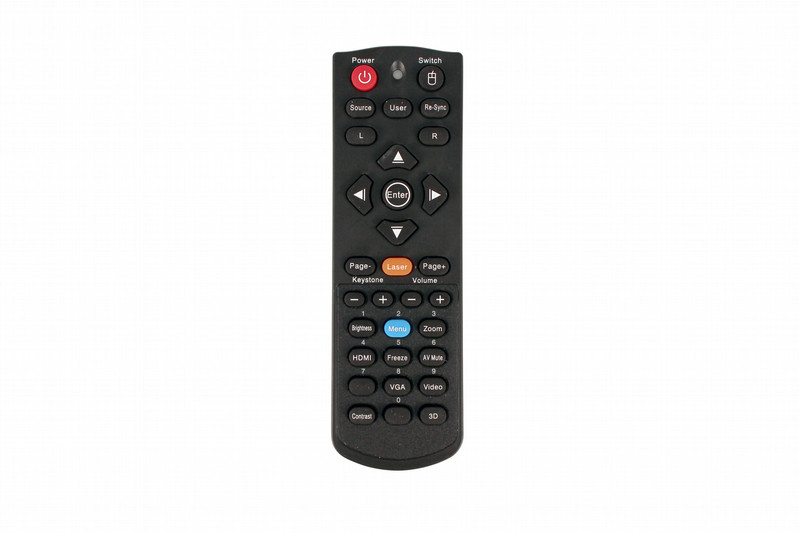 Optoma BR-5042L IR Wireless Push buttons Black remote control