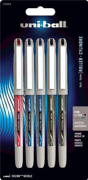 Uni-Ball Vision Needle Black,Blue,Red 5pc(s)