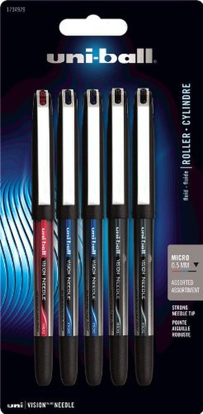 Uni-Ball Vision Needle Black,Blue,Red 5pc(s)