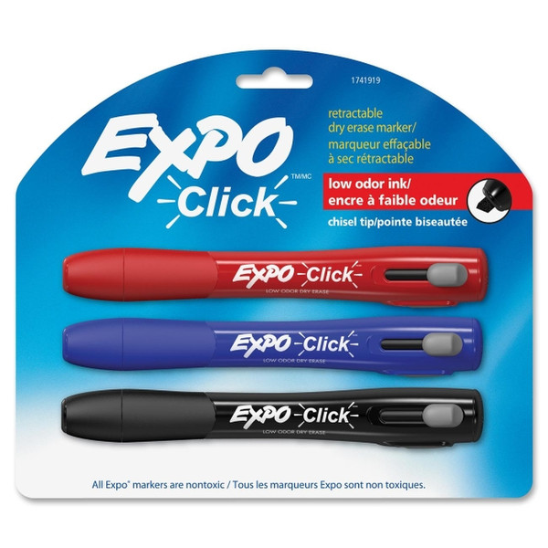 DYMO Click Low Odor Black,Blue,Red 3pc(s) marker