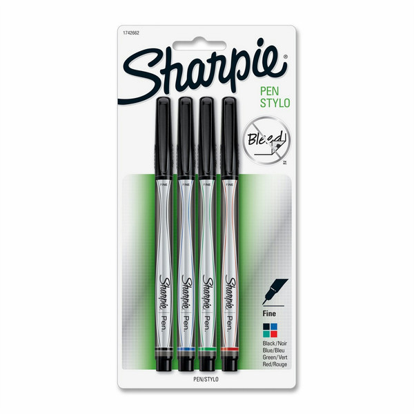 Sharpie Pen Black,Blue,Green,Red 4pc(s) fineliner