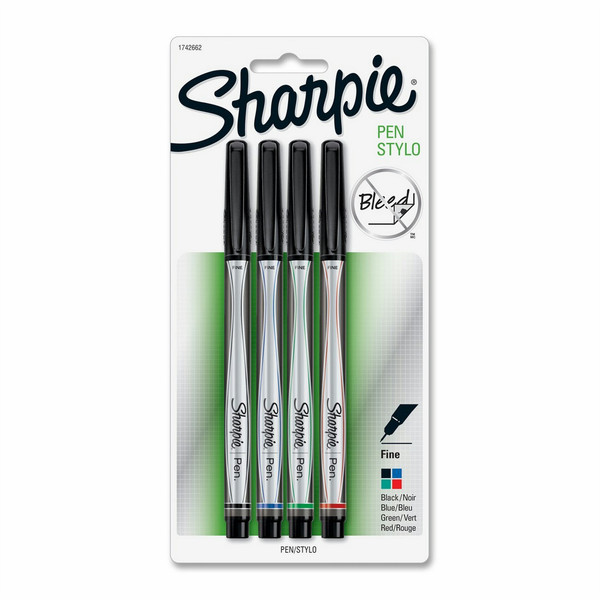 Sharpie Pen Schwarz, Blau, Grün, Rot 4Stück(e) Fineliner