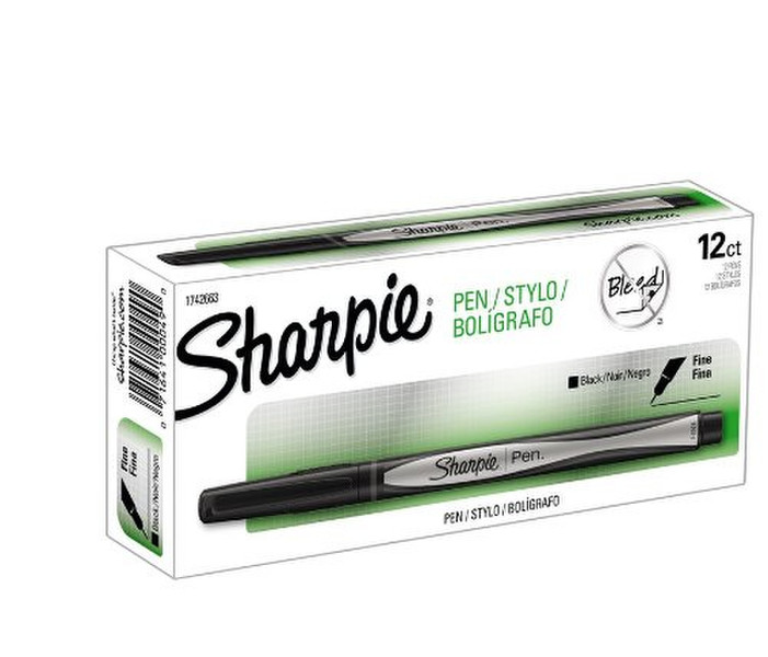 Sharpie Pen Черный 12шт капиллярная ручка