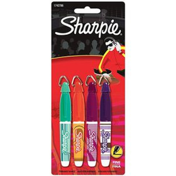 Sharpie Mini Зеленый, Оранжевый, Пурпурный, Фиолетовый 4шт перманентная маркер