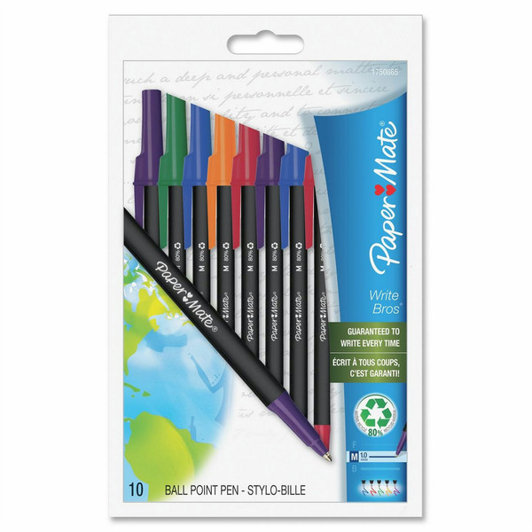 DYMO Write Bros. Recycled Green,Orange,Red,Violet 10pc(s)