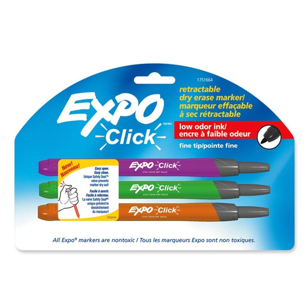 DYMO Click Dry Erase 3cd Зеленый, Оранжевый, Фиолетовый 3шт маркер