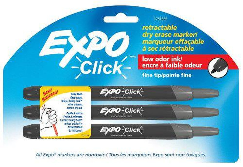 DYMO Click Dry Erase 3cd Black 3pc(s) marker